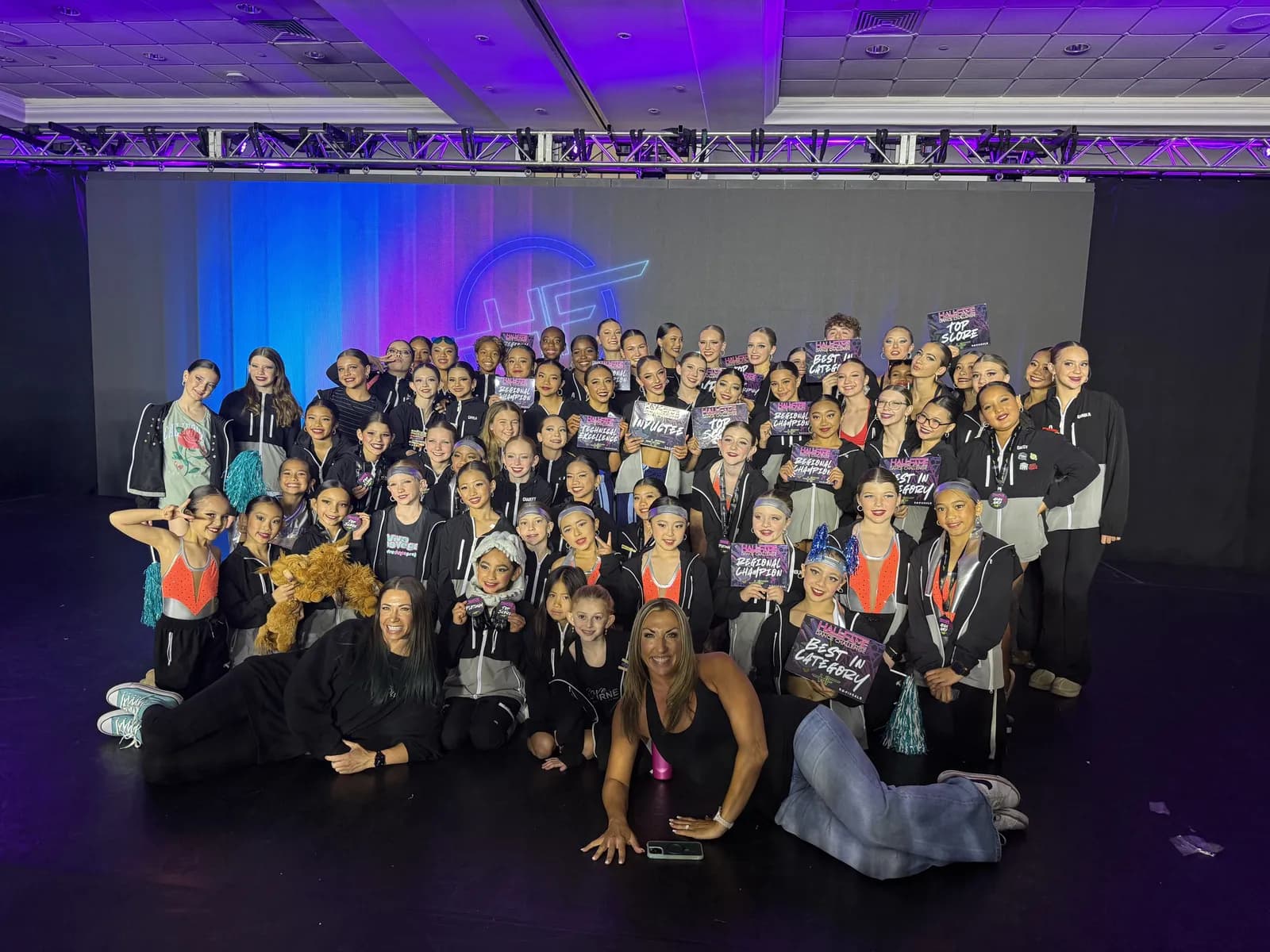 Evolve Dance Project team at the Hall of Fame Dance Challenge with awards